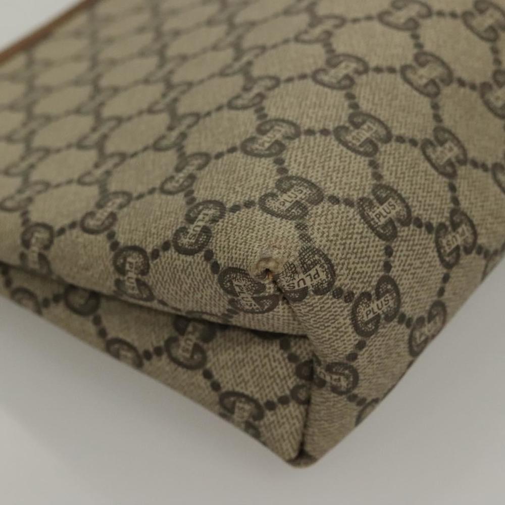 GUCCI GG Plus Supreme Clutch Bag PVC Beige Gold Auth fm4810 - Picture 8 of 16
